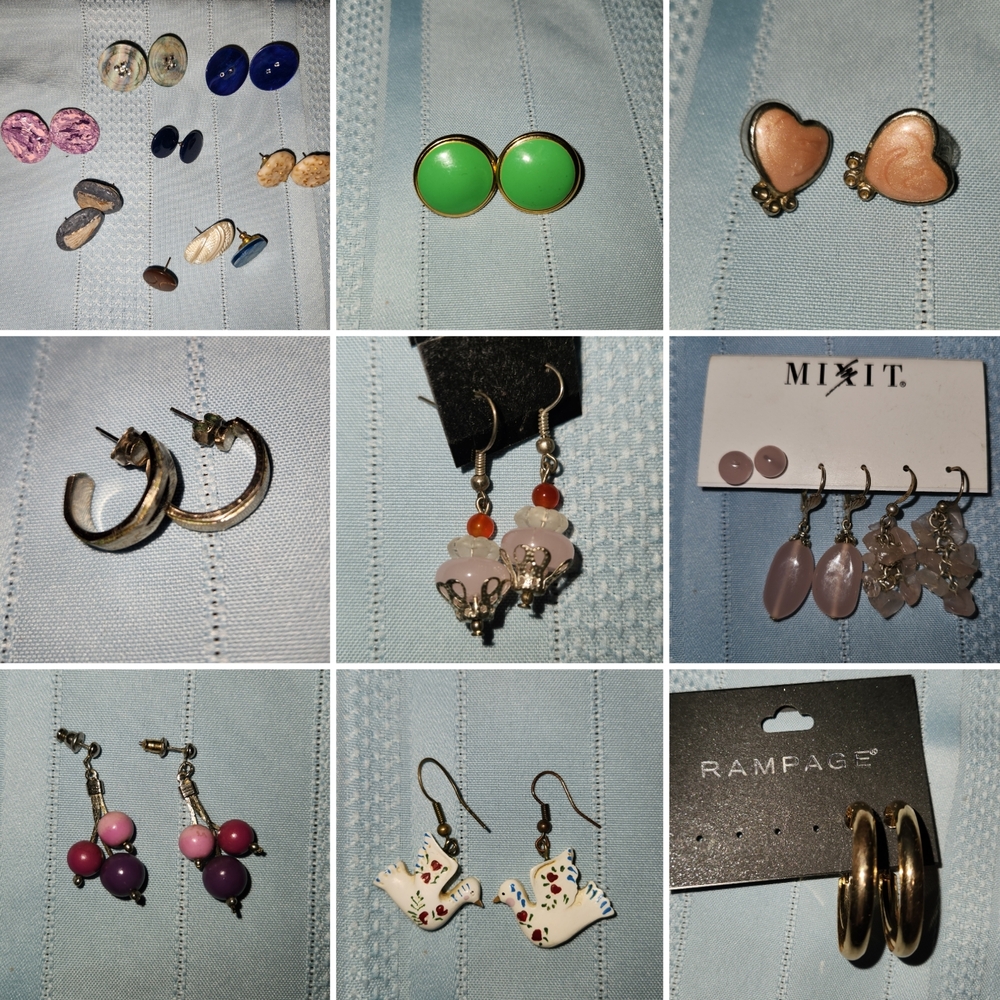Lot 16 of Earrings studs, dangle and hoops